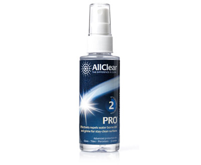 A product shot of Lakes Bathrooms' AllClear pro bottle
