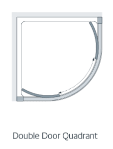 Double Door Quadrant shower enclosure technical drawing