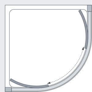 Easy-fit Quadrant shower enclosure technical drawing