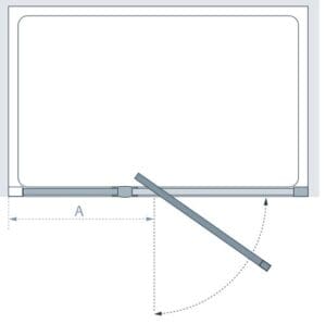 Semi-Frameless Pivot Door with integrated In-line Panel technical drawing