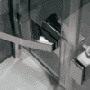 Cayman Frameless Hinged Shower Door close up of detail