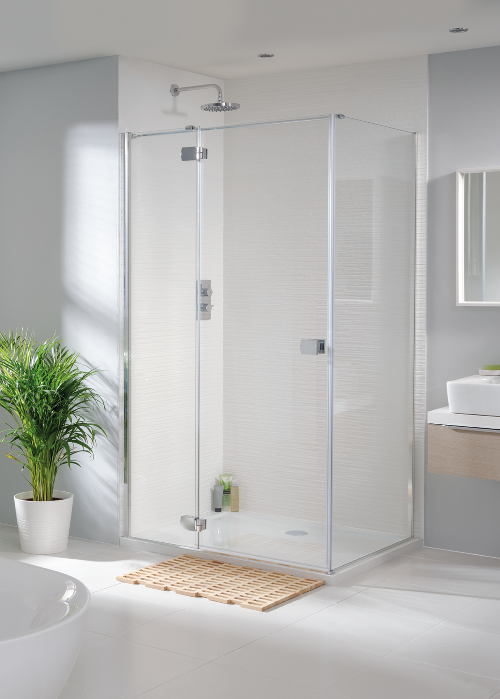 Tobago frameless hinged shower enclosure image