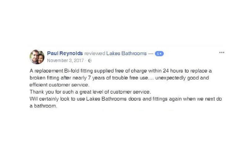 Superior Customer Service as Standard Lakes Bathrooms