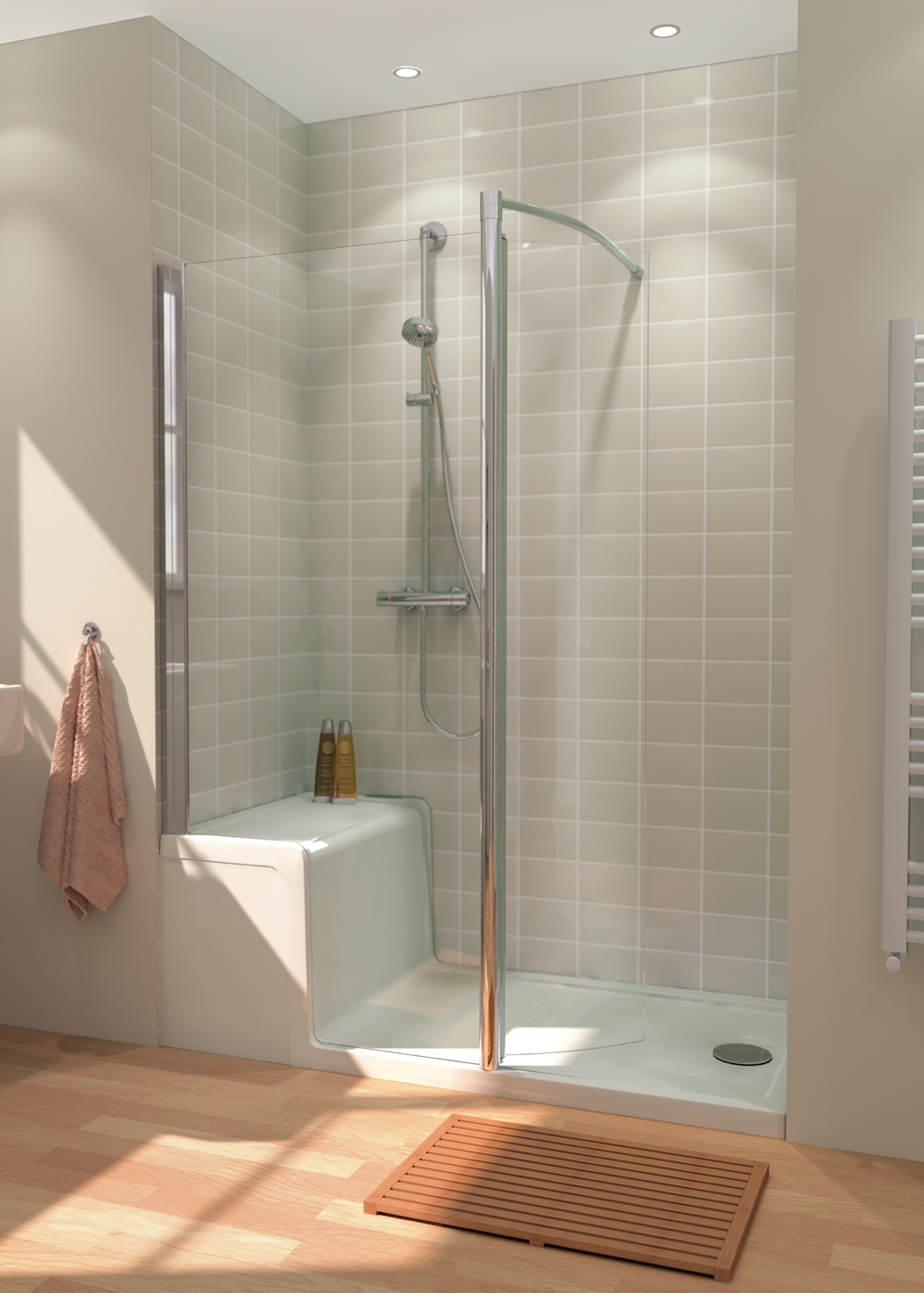 Seated Shower and Walk in enclosure